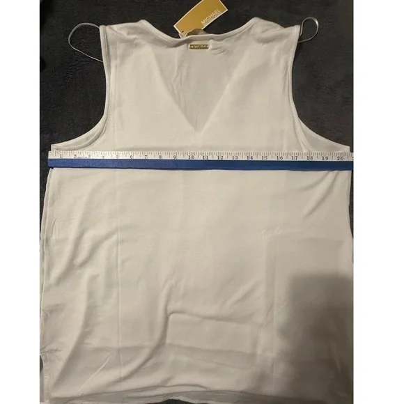 NWT MICHAEL KORS Womens Size L White Flowy Layered Side Slits Chic Casual Blouse - Picture 10 of 11